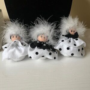 Polka Dot Plush Dolls Trio